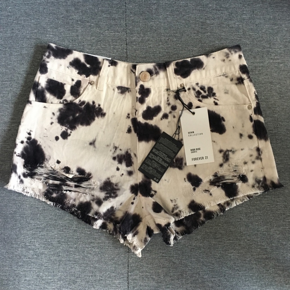 Forever 21 Tie Dye High-waisted shorts